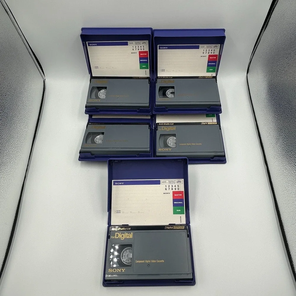 Lot of 5 Sony BCT-D12 Digital Betacam Video Metal Tapes Cassette Meta Japan Made